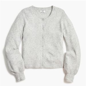 J. Crew | Puff-Sleeve Cardigan with Pearl Buttons